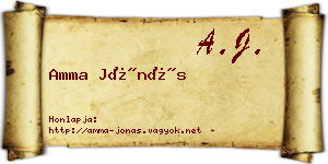 Amma Jónás névjegykártya